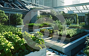 Rooftop gardening, Rooftop vegetable greenhouse garden, Growing vegetables on the rooftop of the building