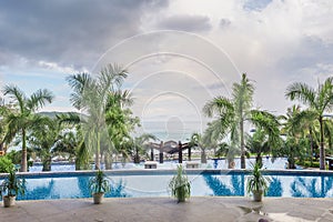 Rooftop hotel pool