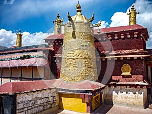 The rooftop of the Jokhang Temple, Lhasa, Tibet, China