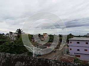 Rooftop man scenario sky Building standing wide