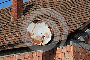 Rooftop Parabola Satellite Receiver