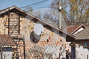 Rooftop Parabola Satellite Receiver