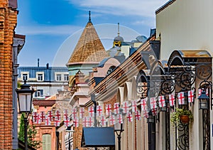 Rooftop skyline old town Tbilissi Georgia Europe landmark