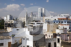 Rooftop skyline view of casablanca morocco