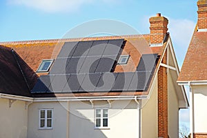 Rooftop solar panels photo