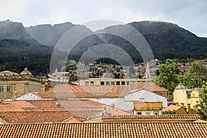 Rooftop view of La Candelaria to the Montserrate, Bogota, Colombia photo