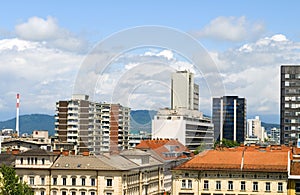 Rooftop view of office buildings apartments condos business Lju