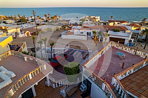 Rooftop view of a sunset at Las Conchas, Puerto Penasco, Mexico. photo