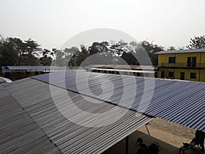 Rooftop view of tin in a village houses