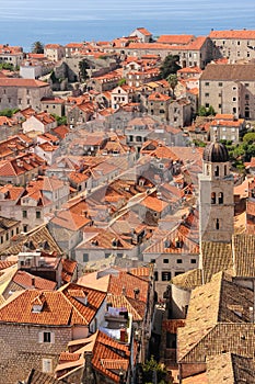 Rooftops and bell tower. Dubrovnik. Croatia