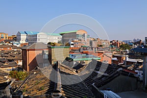 Rooftops of Bukchon Hanok Village in Seoul