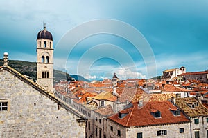 Rooftops in Dubrovnik old town in Croatia on a sunny day