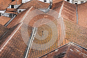 Rooftops forming shapes at O Porto, Portugal