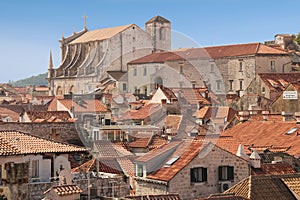 Rooftops. Jesuit Church of St. Ignatius. Dubrovnik. Croatia