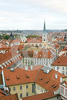 Rooftops of Prague, Czech Republic over Vltava River Castle sid