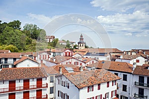 Rooftops of typical buildings of Ciboure in Aquitaine. France