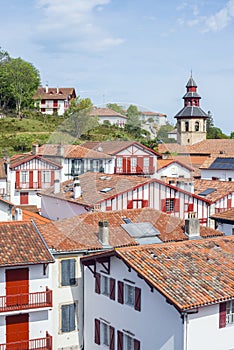 Rooftops of typical buildings of Ciboure in Aquitaine. France