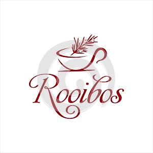 Rooibos fresh tea logo design template photo