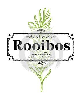 Rooibos premium quality product retro label vector