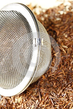 Rooibos tea with tea strainer