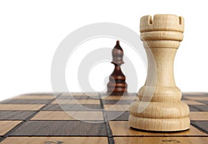 Rook and bishop on chessboard