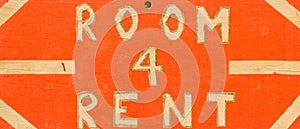 Room 4 Rent hand painted sign.