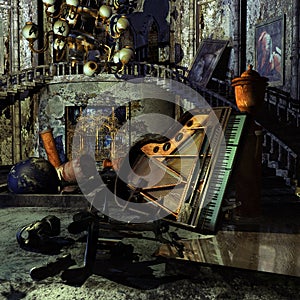 Room of an abandoned castle