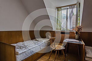 room in a abandoned guest house