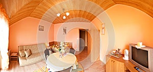 Room with arched ceiling photo