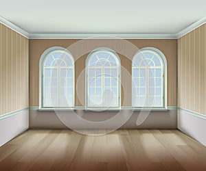 Room With Arched Windows Illustration