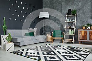 Room with blackboard wall