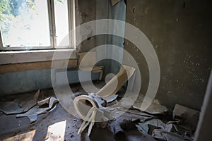 Room of a Building in Pripyat Town, Chernobyl Exclusion Zone, Ukraine