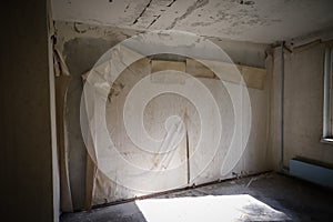 Room of a Building in Pripyat Town, Chernobyl Exclusion Zone, Ukraine