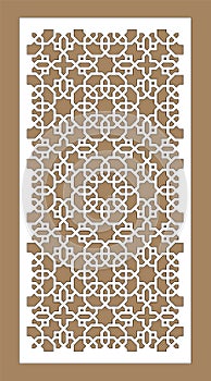 Room devider patterns. Set of decorative vector panels for laser cutting. Template for interior partition in arabesque