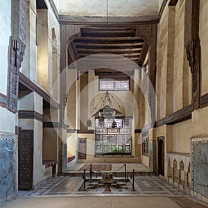 Room at El Sehemy house, an old Ottoman era historic house in Islamic Cairo, built in 1648, Cairo, Egypt photo