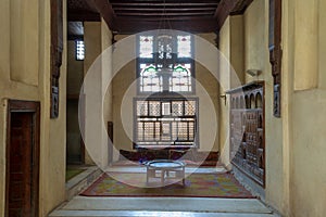 Room at El Sehemy house, an old Ottoman era historic house in Islamic Cairo, built in 1648, Cairo, Egypt photo