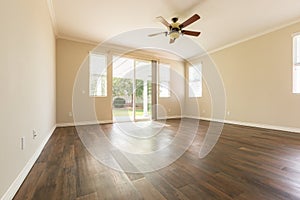 Room with Finished Wood Floors and Ceiling Fan