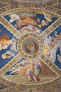 Room of Heliodorus. Roof decorated by Rafael. Reinassance. Vatican, Italy photo