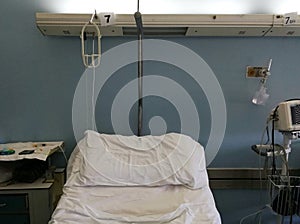 Empty hospital bed photo