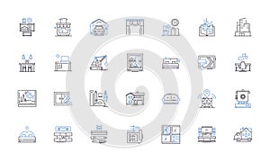 Room improvement line icons collection. Renovation, Reorganization, Redesign, Decor, Transformation, Upgrade, Revamp