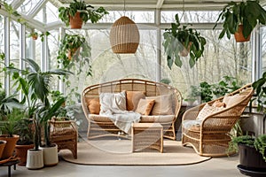Room interior design modern green sofa home furniture house apartment wooden
