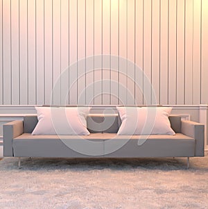 Room interior design with Sofa. 3D rendering