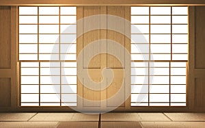 Room Interior mock up Japan Room Design Japanese-style and the white backdrop provides a window for editing. 3D rendering