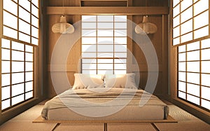 Room Interior mock up Japan Room Design Japanese-style and the white backdrop provides a window for editing. 3D rendering