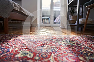 Room interior with vintage carpet