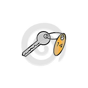 Room key icon. Signs and symbols can be used for web, logo, mobile app, UI, UX