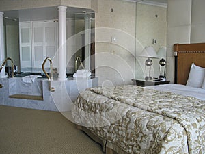 Room with king-size bed and Jacuzzi