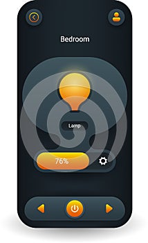 Room Lamp Control App Interface With Brightness Adjustment And Power Button photo