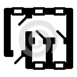 Room layout building plan solid icon, construction concept. Vector graphics. Home house plan sign on white background