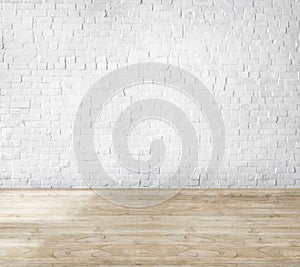 Room Made of Brick Wall and Wooden Floor